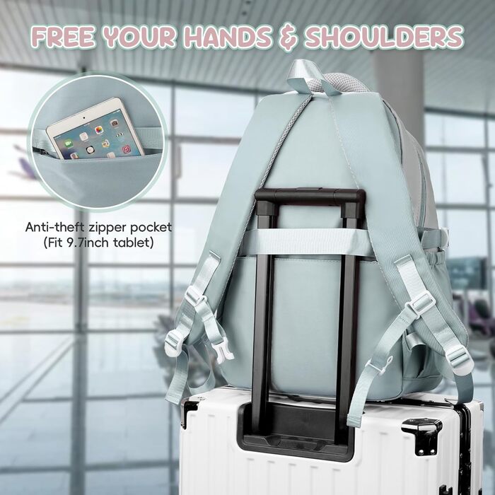 Шкільний рюкзак для дівчинки, комплект: рюкзак, сумка через плече, 36л, 3-7 клас, з брелоками (зелений)