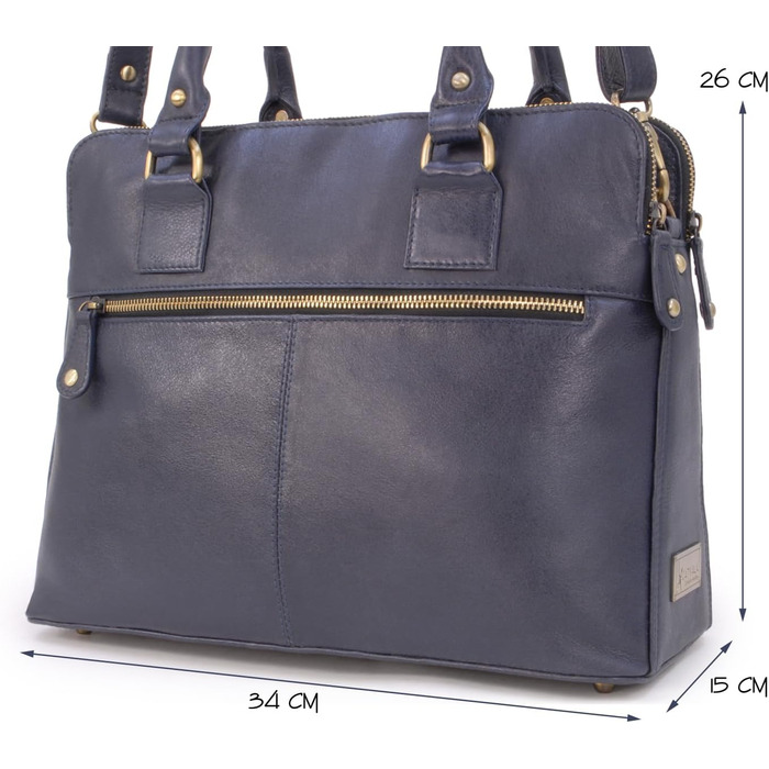 Сумка жіноча шкіряна Catwalk Collection Victoria (синя) - велика сумка-тоут через плече з відстібним ременем