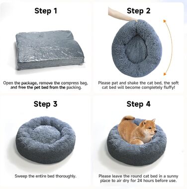 М'яке круглі ліжко для собак та котів, 50 см, рожеве, 80x80x25 см (L x W x H)