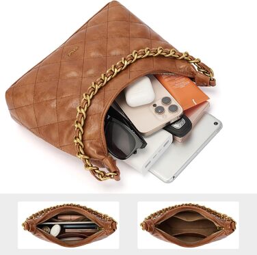 Сумка жіноча через плече крос-боді з PU шкіри, міні Hobo Bag ретро, коричнева - для побачень, вечірок, прогулянок