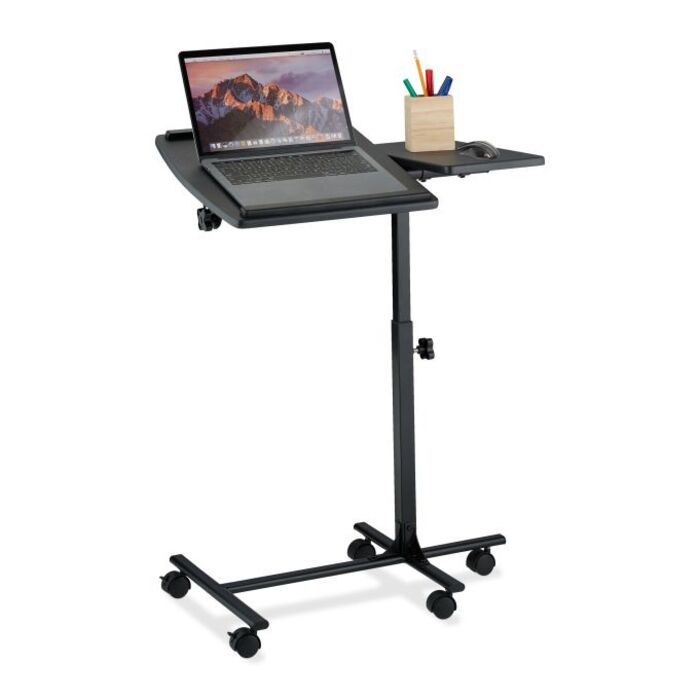 Relaxdays Adjustable Laptop Table with Wheels