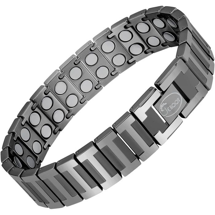 Браслет на магнітній застібці JEROOT для чоловіків з чистого титану, чорний