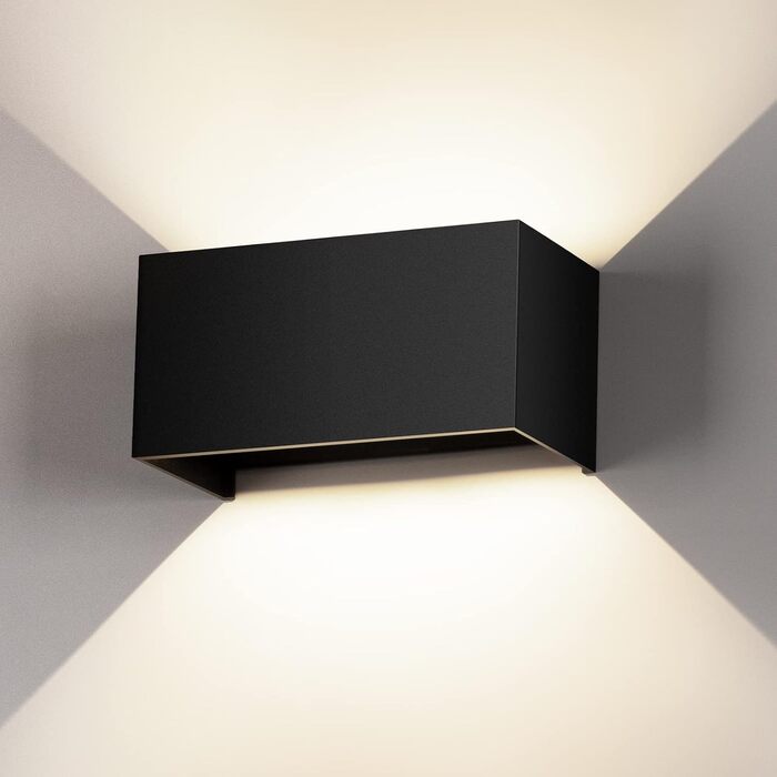LED настінний світильник Cwycfw 24W, 2 шт., регульований світловий промінь, чорний, тепле біле світло 3000K, IP65, вологостійкий, для внутрішнього та зовнішнього використання