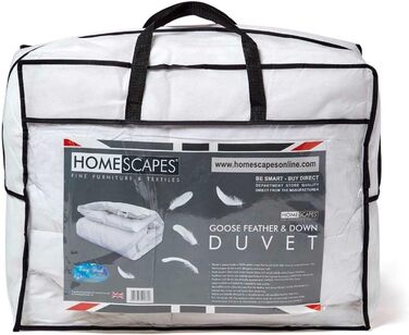 Homescapes Warm Winter Comforter, 200 cm x 200 cm, Down Comforter Heat Class 4-5 with 85% Goose Down and 15% Down, Down Comforter, Quilted Comforter Öko-Tex Certified 200 x 200 cm