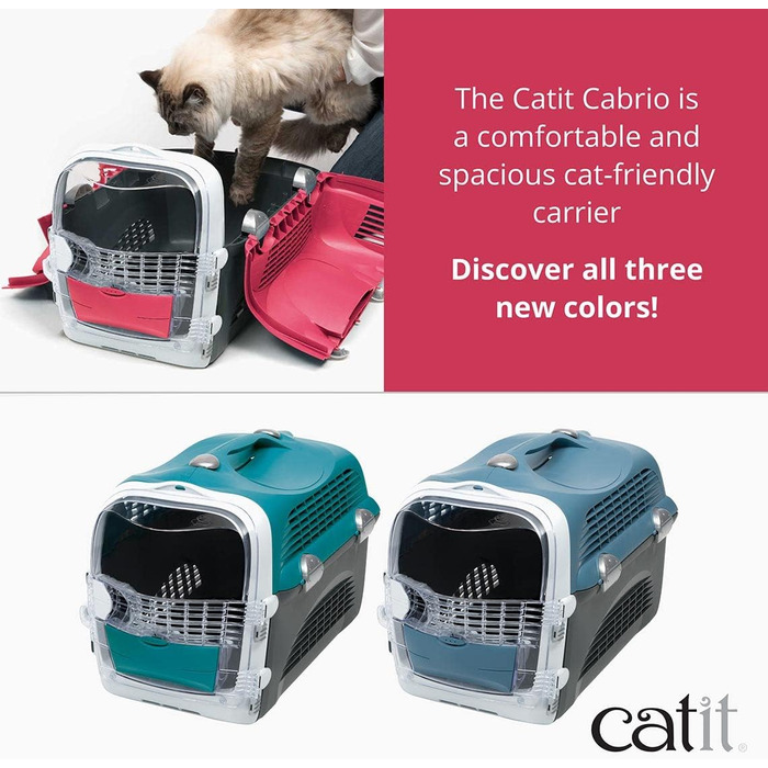 Переноска для котів Catit Cabrio, 51 x 33 x 35 см, червоно-сіра