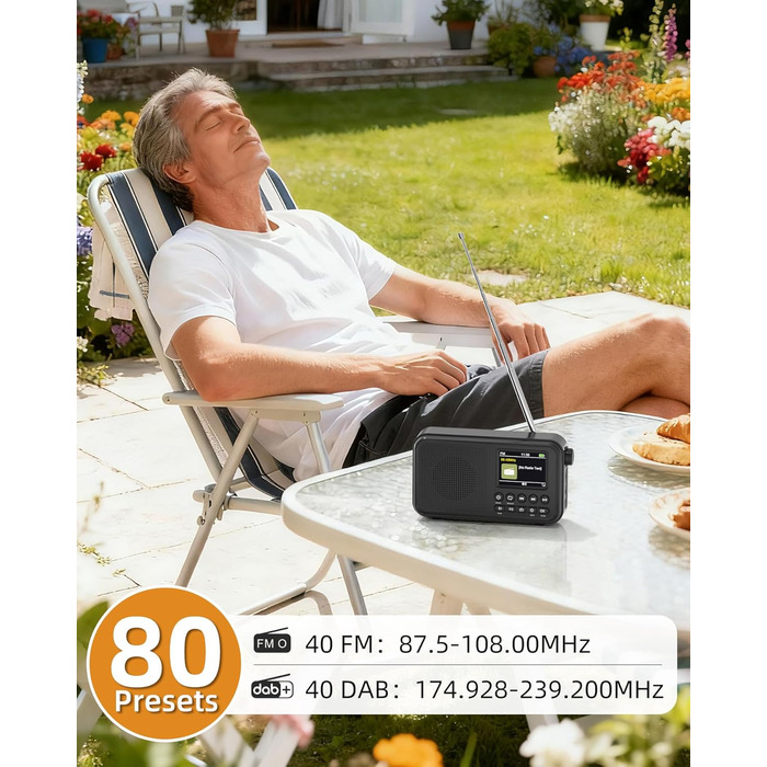 Портативне DAB/FM радіо з Bluetooth, екраном 2.4