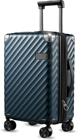 LUGGEX Carry-on Suitcase Hard Shell with Wheels - Expandable to 38L - Robust Polycarbonate for Stress-Free Travel (Navy Blue)