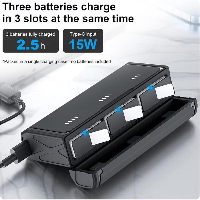 Зарядний пристрій для GoPro Hero 12/11/10/9 від Telesin: 3 слоти, 2 слоти TF-картки, портативний, з індикатором заряду