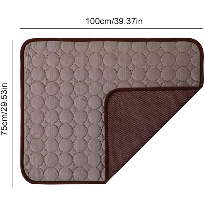 Килимок охолоджуючий для собак, самоохолоджуючий, 150x100 см, XL, темно-коричневий