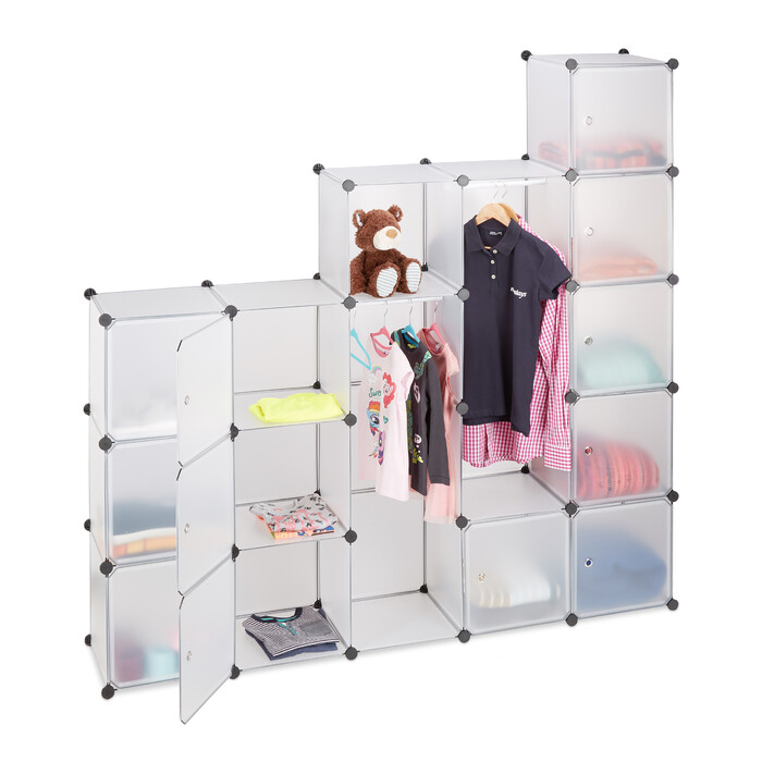Relaxdays Clothes Cabinet, Modular System with 14 Compartments