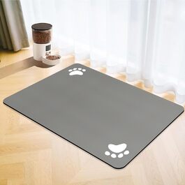 Підкладка під миску для собак та котів, сіра, 43x80 см - швидковисихаюча, неслизька