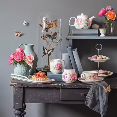 Villeroy & Boch Rose Cottage Sugar Bowl, 360 ml, Height: 8.5 cm, Premium Porcelain, White/Colorful