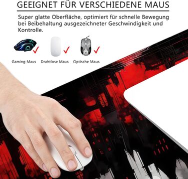 Килимок для миші Octopus Violett 80x30 см - великий килимок для комп'ютера, ігровий килимок для клавіатури та миші