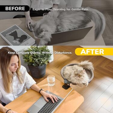 Підвісне ліжко для котів CATISM 360° - зручне котяче ліжко-гамак, сіре, 36x38 см, до 20 кг