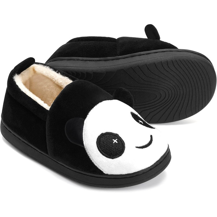 Чорні плюшеві тапочки для дому KVbabby: теплі, зручні, антиковзаючі, розмір 38/39 EU