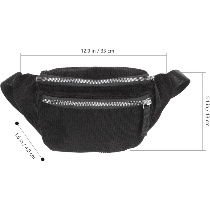 Валіклад Набір з 2 бананки/поясна сумка на пояс для жінок та дівчат, зелений (чорний)