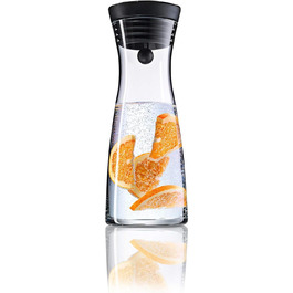 WMF Basic Glass Water Carafe 0.75 liter, Glass Carafe with Lid, Silicone Lid, CloseUp Closure