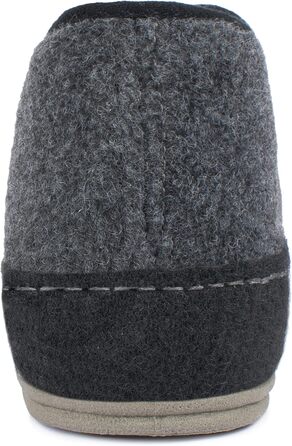 Чоловічі фетрові домашні тапочки Schawos 6064, теплі, з вовняним утеплювачем, неслизькі, на липучці, 41 EU, темно-сірі