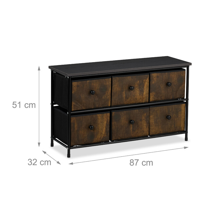 Relaxdays Sideboard with 6 Drawers