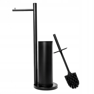 Тримач для туалетного паперу з підставкою для йоржика, чорний лофт, YOKA