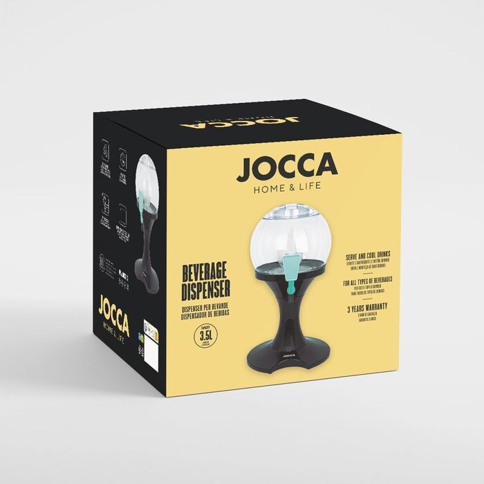 Диспенсер для напоїв JOCCA 3,5 л з окремим льодовим резервуаром, краном, BPA-вільний, охолоджувальний