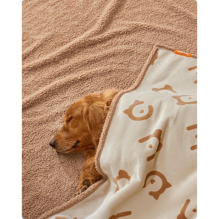 Водонепроникний коврик для собак Feandrea, Sherpa Fleece, 152x127 см, XL, для собак та котів, машинне прання, захист дивану, бежевий, XXL (203 x 152 см)