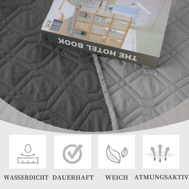 Водонепроникний килимок для собак - міцний килимок 173x203 см, для активного відпочинку, машинного прання, двосторонній, підходить для собак та котів, сірий + темно-сірий