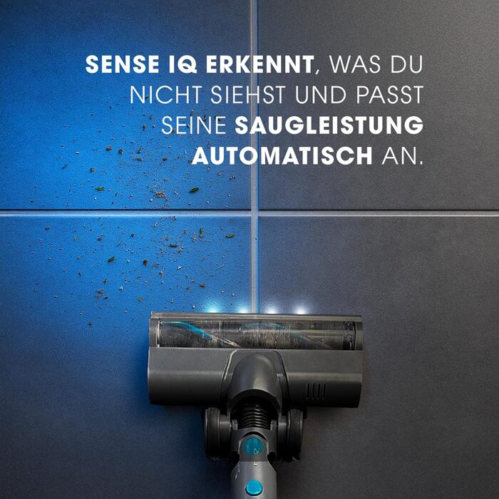 Бездротовий акумуляторний пилосос LIVINGTON Sense IQ з LED-щіткою та гнучким з'єднанням, з функцією розпізнавання бруду та 4-шаровим фільтром, тихий бездротовий пилосос без мішка