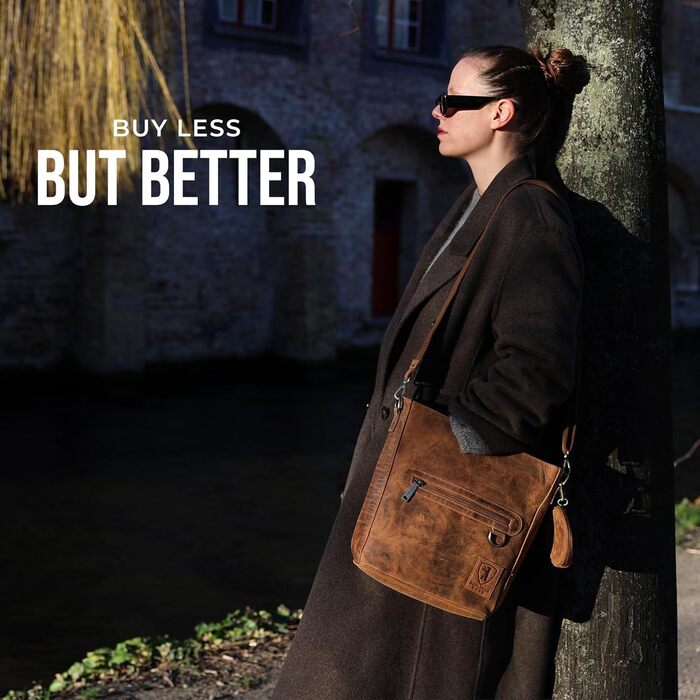 Сумка через плече Berliner Bags Siena Vintage з натуральної шкіри - жіноча сумка-месенджер (Горіховий колір)