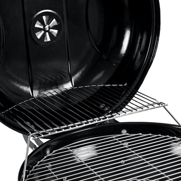 Кульовий гриль BBQ-Toro Ø57 см з полицею та підйомником решітки, для барбекю, круглий вугільний гриль з кришкою, площа грилю Ø54,5 см