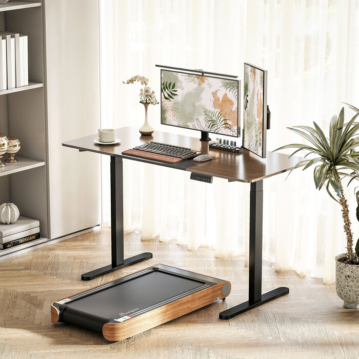 HOMCOM Height Adjustable Desk Frame Electric Table Frame with 2 Motors & 3 Memory Control Desk Legs with Low Noise, Collision Protection Black | Aosom