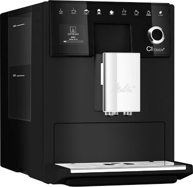 Melitta CI Touch - Fully automatic coffee machine with milk system, coffee machine with integrated grinder and milk frother, for e.g. espresso or cappuccino, frosted black facelift