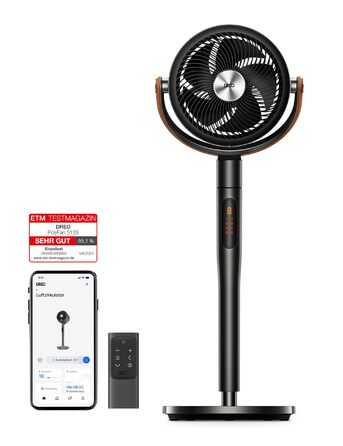 Dreo PolyFan 513S: Тихий розумний вентилятор з широким охопленням та 6 режимами (білий/чорний)