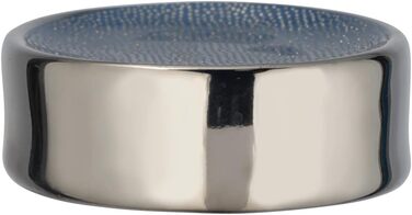 Підставка для мила WENKO Nuria, керамічна мильниця срібно-блакитного кольору, 12 x 3 x 8 см