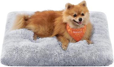 Крісло-лежанка для собак Feandrea, м'яке, 65 x 45 см, плюшеве, машинне прання, багатофункціональне, Ombré Grey