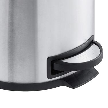 Сміттєвий бак SVITA T20 з нержавіючої сталі, 20 літрів, з педаллю, срібний колір. Підійде для кухні.