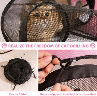 Клітка-забіг для цуценят, сіра, для дому, складна, портативна, прямокутна, для кошенят, цуценят, кроликів (L), рожева, з тунелем