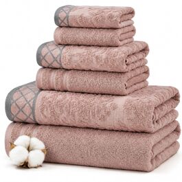 Набір рушників Pacific Coast Textilien Damast Jacquard з бордюром, 100% бавовна, 8 шт, персиковий колір