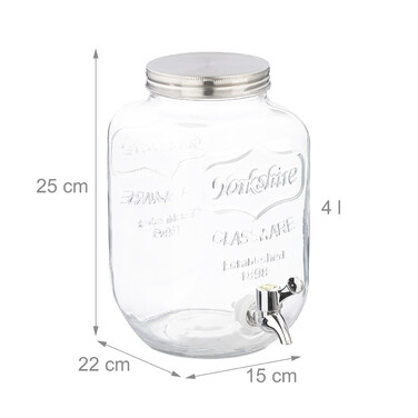 Set of 2 Relaxdays 4-Liter Drink Dispensers
