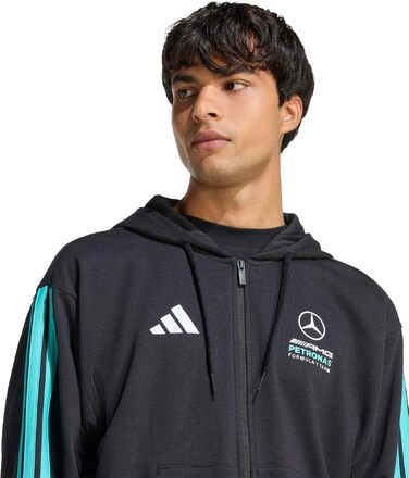Чоловіча толстовка-худі adidas Mercedes-AMG Petronas Formula 1 Team DNA на блискавці, чорна/м'ятна, розмір L