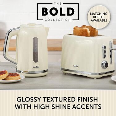 Тостер Breville Multiwave 2-шкіфковий Vanille Creme, кремово-сріблястий | VTR003