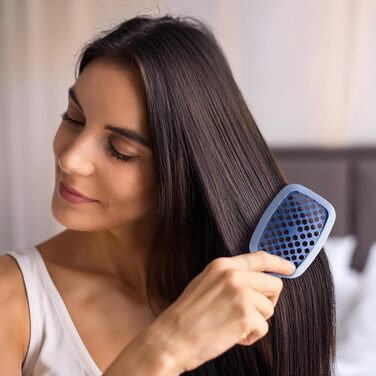 Розпушувач для волосся FHI Heat UNbrush Mini – безболісне розчісування для всіх типів волосся, сухих та мокрих. Довговісні дуофлекс-щітинки, антистатичні, легка ручка, вентильована насадка, блакитний колір