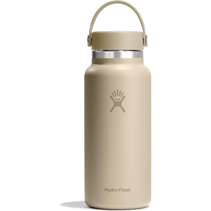 Фляга для води Hydro Flask 946 мл з нержавіючої сталі, ізольована, спортивна, з герметичним кришкою та ремінцем, для миття в посудомийній машині (Oat)
