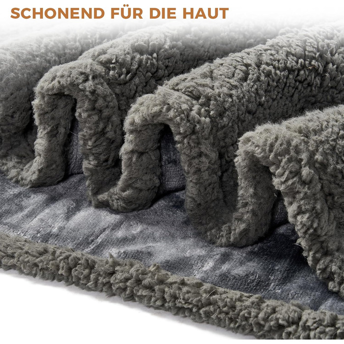 Водонепроникний коврик для собак, миючий, 120 x 100 см, двосторонній, для собак та котів середніх та великих порід, захист дивану та ліжка, м'який Sherpa Fleece та фланель, сірий L (120 x 100 см)