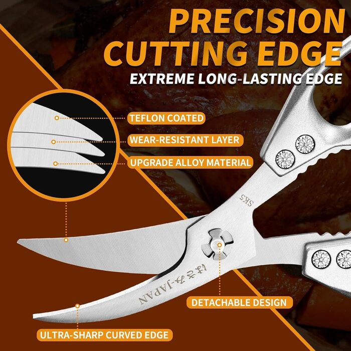 Набір кухонних ножиць DRAGON RIOT: професійний набір з ножицями для морепродуктів та кухні, японська сталь, для морепродуктів, овочів та м'яса