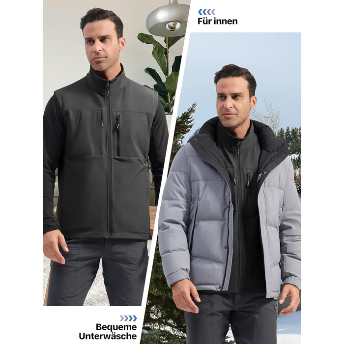 Чоловіча флісова вітровка Free Oldier: тепла, вітронепроникна, двостороння, для роботи та прогулянок. Колір: синьо-чорний (L, сіро-чорний)