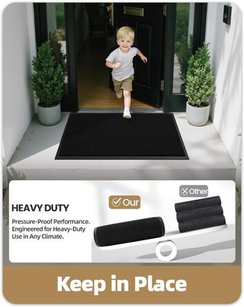 Килимок для дому та вулиці COLOR&GEOMETRY 43x76 см, сірий, антиковзаючий, легко миється