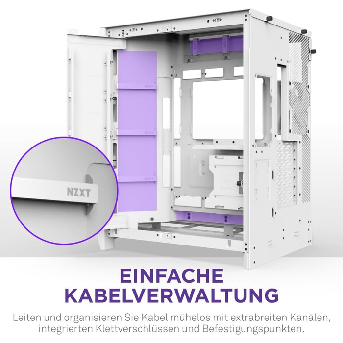 NZXT H9 Flow 2025: Корпус ПК Mid-Tower з покращеною вентиляцією, велика двокамерна конструкція, 3 x 140мм та 1 x 120мм вентилятори, підтримка радіатора 420мм, загартоване скло, підтримка Back-Connect, RGB підсвітка