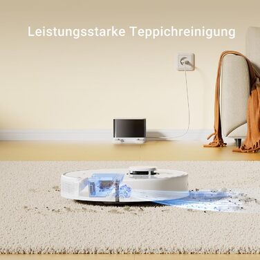 Робот-пилосос Dreame D9 Max Gen2 з функцією миття, 4000Pa, LDS-навігація, 150 хв роботи, карти для різних поверхонь, ідеальний для килимів, твердих підлог та шерсті тварин, керування через додаток