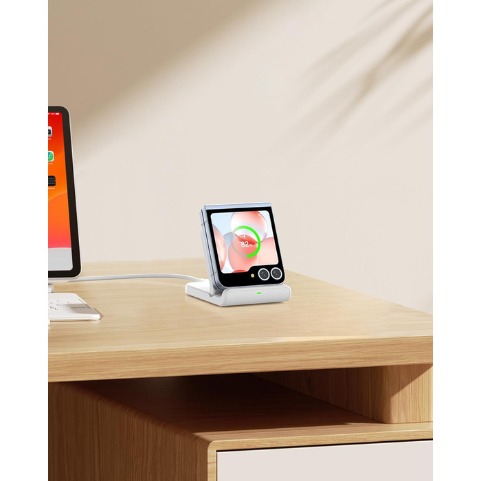 Бездротова зарядка SwanScout для Samsung Galaxy Z Flip 7/7 FE, 6/5/4/3 та Moto Razr 60/50/40 (Ultra), SwanScout 501S (біла)